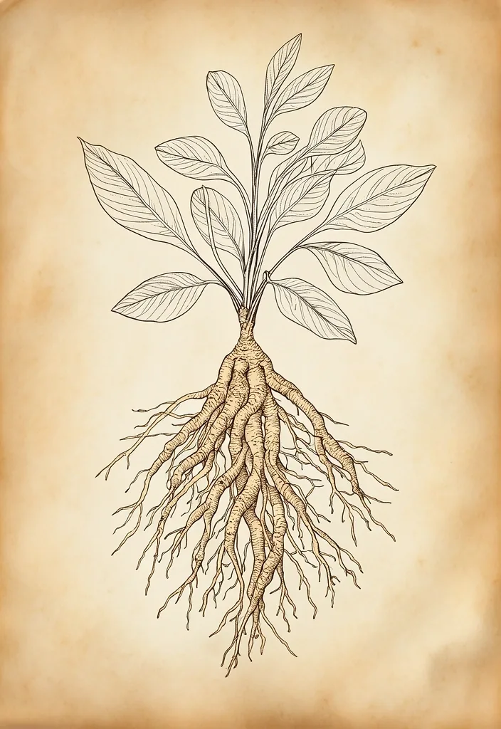 Schemat korzenia ashwagandhy