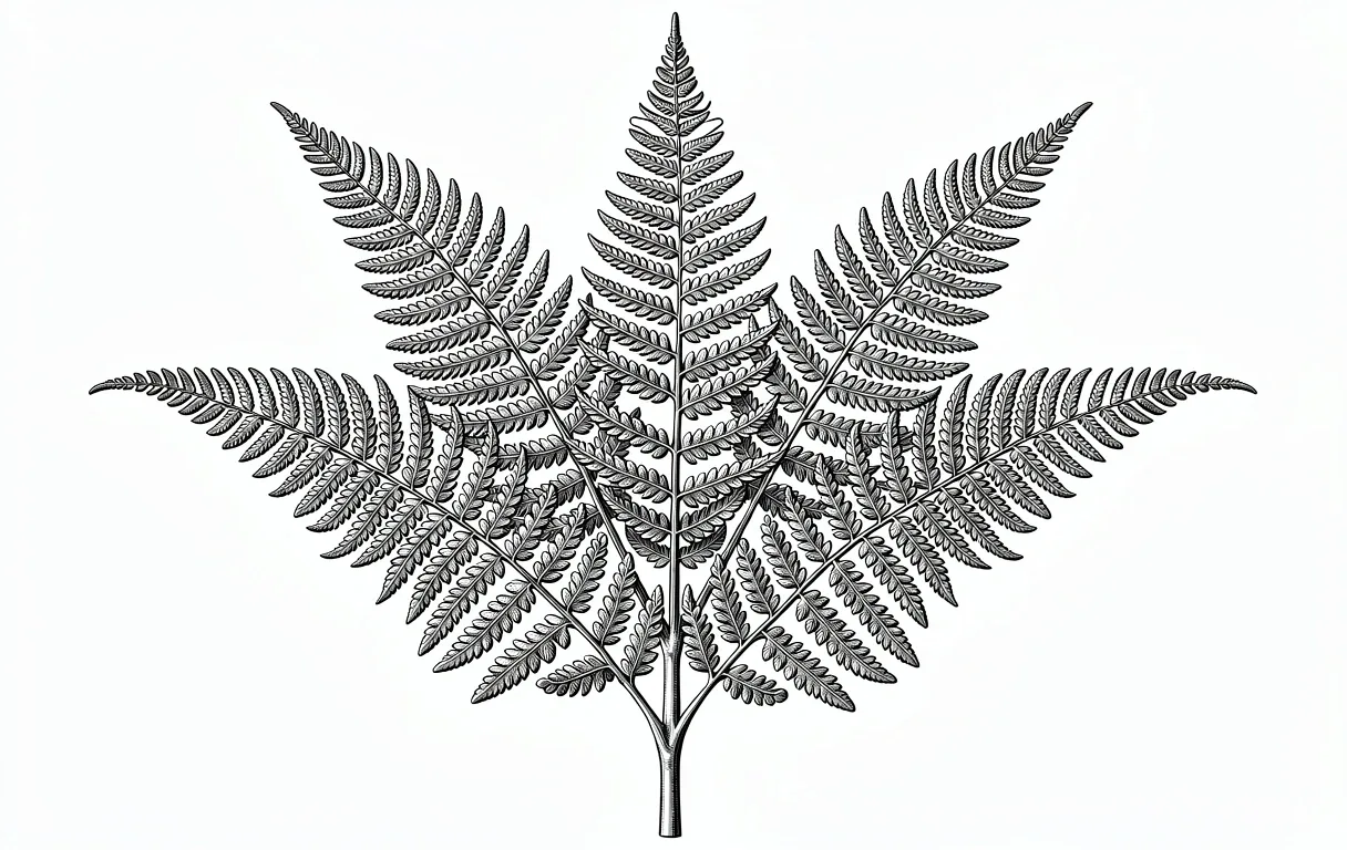 Botaniczna ilustracja paproci